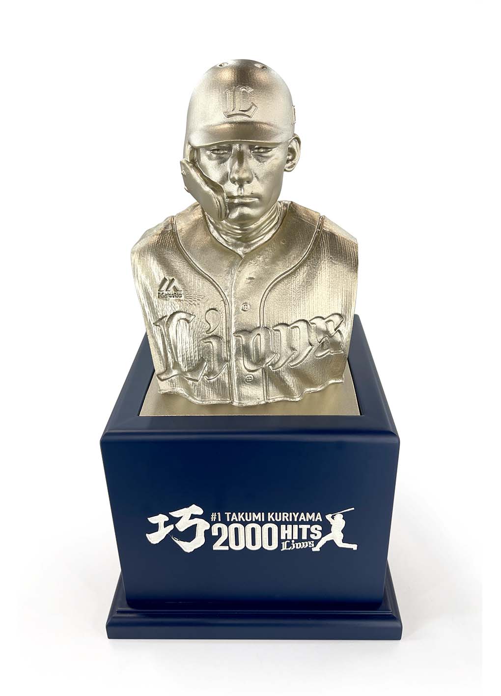 栗山巧選手通算2000安打記念 オブジェ(胸像) 木製土台